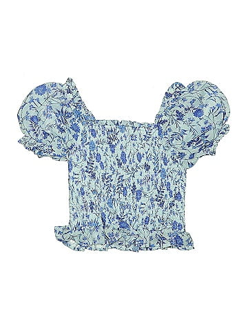 Aqua Short Sleeve Blouse (view 2)