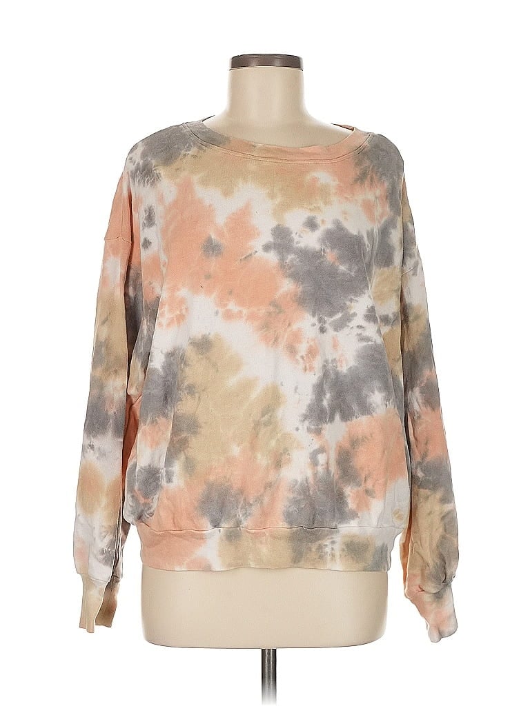Lush 100% Cotton Tie-dye Orange Pullover Sweater Size M - photo 1