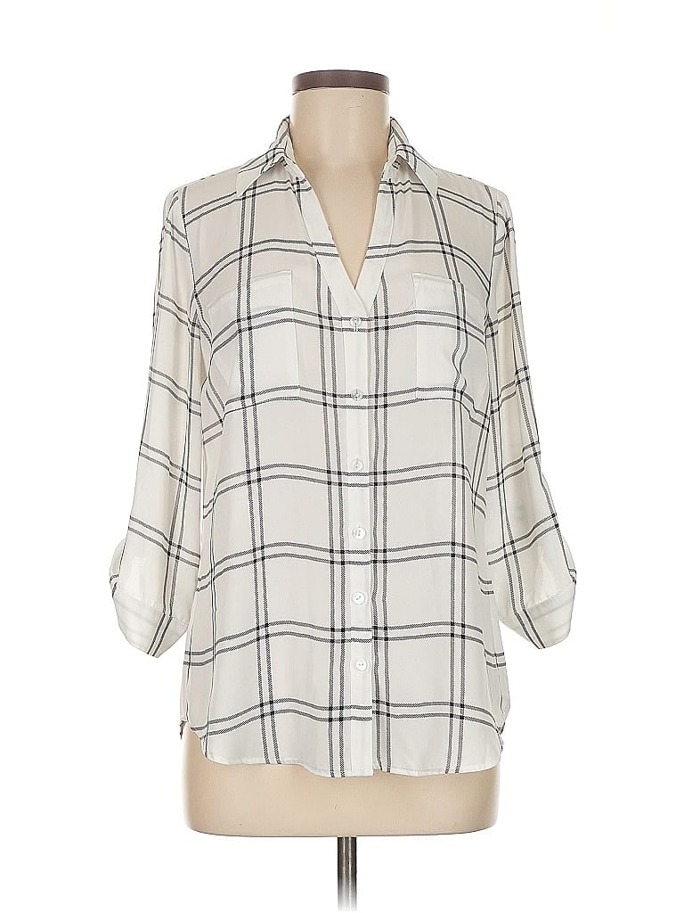 Fortune + Ivy 100% Polyester Ivory 3/4 Sleeve Blouse Size M - photo 1