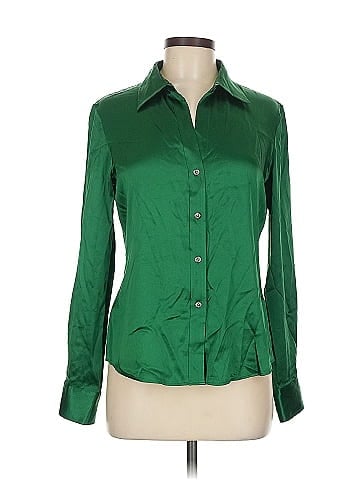 Theory Long Sleeve Silk Top (view 1)