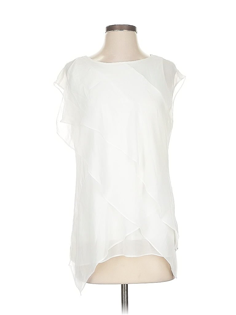 BLACK LABEL BY CHICO'S Pre-owned Short Sleeve Blouse In White