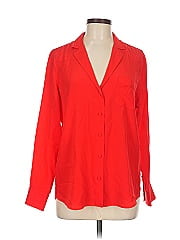 Sézane Long Sleeve Silk Top