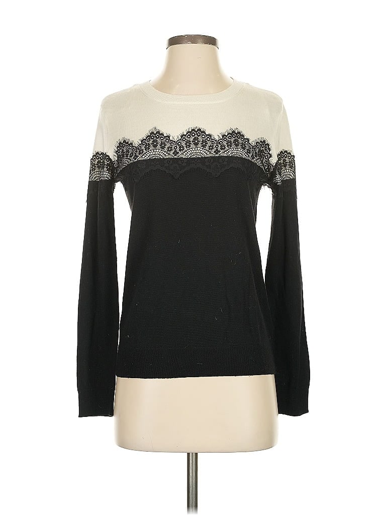 Pre-owned Vince Camuto Long Sleeve T-shirt In Black