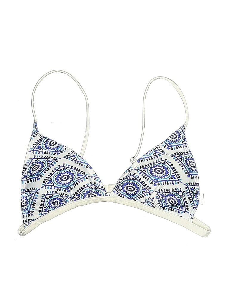 Pre-owned Assorted Brands Swimsuit Top Blue Paisley Pattern Swimwear