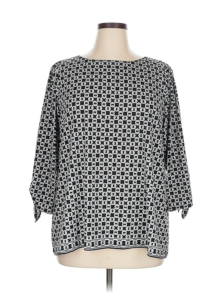 Pre-owned Max Studio 3/4 Sleeve Blouse In Black