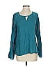 Side Stitch 100% Tencel Teal Long Sleeve Blouse Size S - photo 1