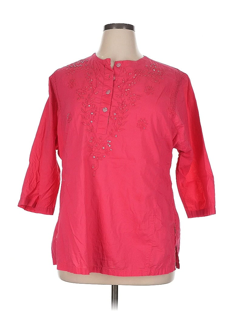 Pre-owned Tommy Hilfiger 3/4 Sleeve Blouse In Pink