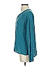 Side Stitch 100% Tencel Teal Long Sleeve Blouse Size S - photo 5