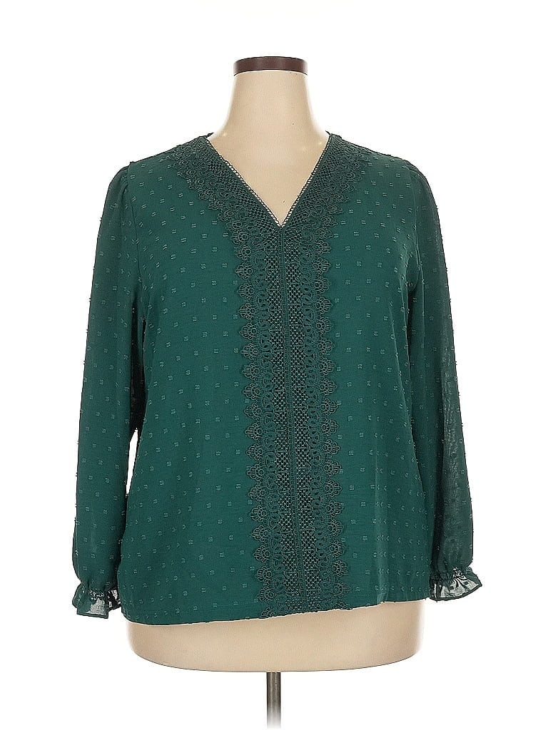 Pre-owned Unbranded 3/4 Sleeve Blouse In Blue