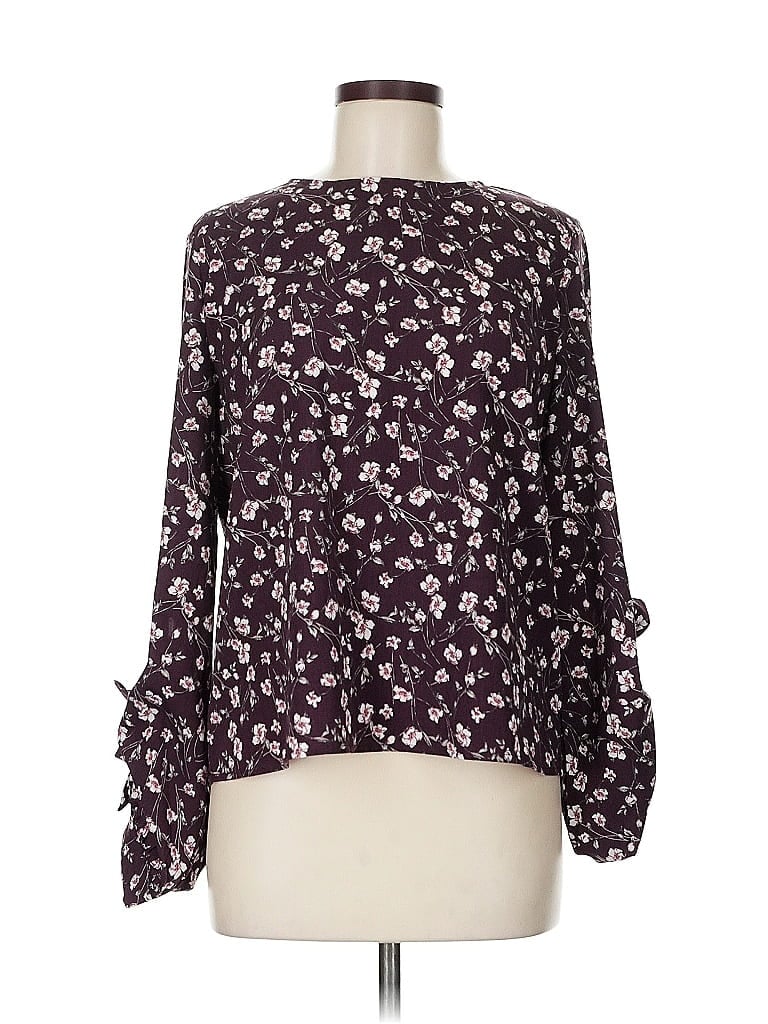 Pre-owned Melloday Long Sleeve Blouse In Purple