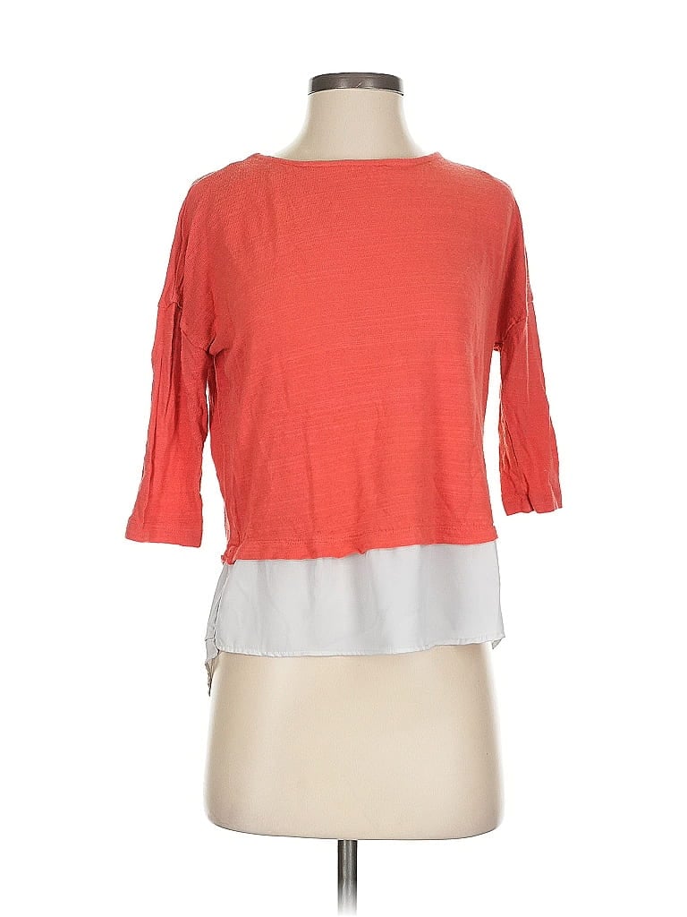 Pre-owned Assorted Brands 3/4 Sleeve T-shirt In Orange
