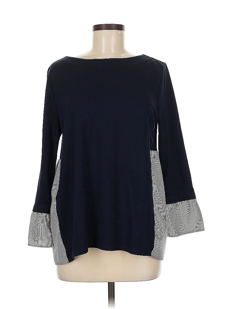 Pre-owned Ann Taylor Loft 3/4 Sleeve T-shirt In Blue
