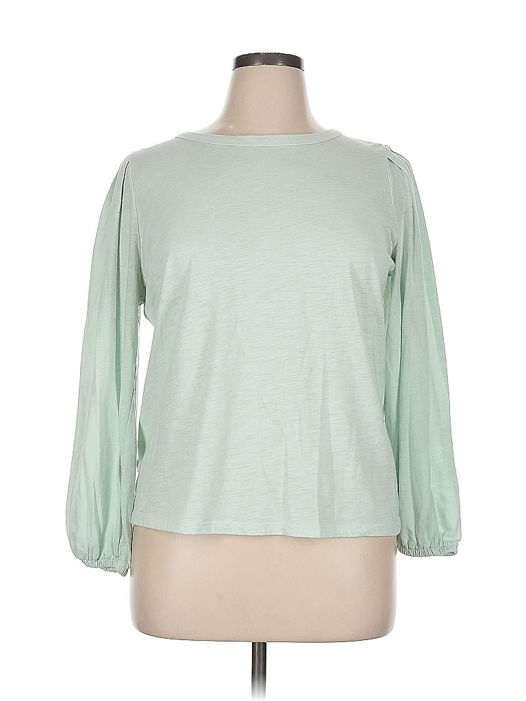 Pre-owned Ann Taylor Loft 3/4 Sleeve T-shirt In Green