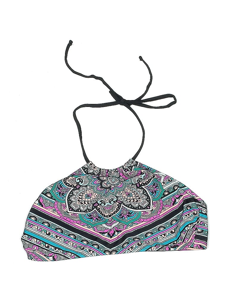 Pre-owned Xhilaration Swimsuit Top Purple Paisley Pattern Swimwear