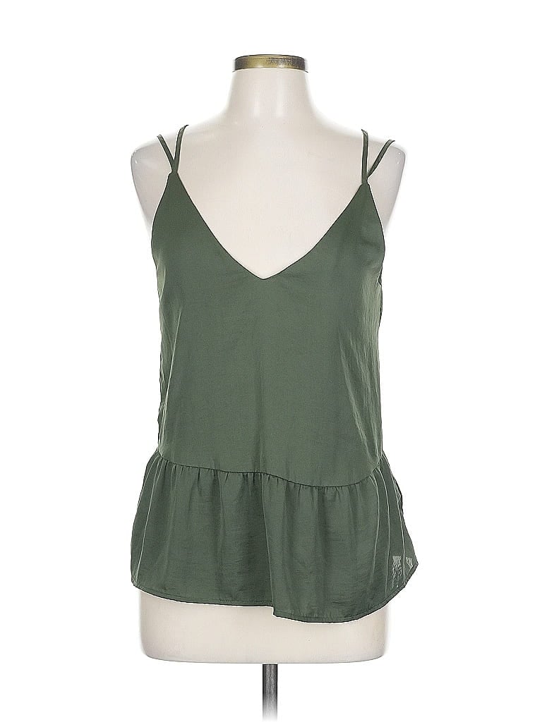 Pre-owned Assorted Brands Tank Top Green Halter Neckline Tops