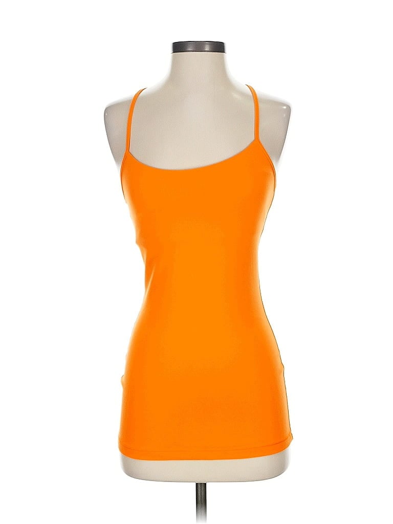 Pre-owned Lululemon Athletica Tank Top Orange Halter Neckline Tops