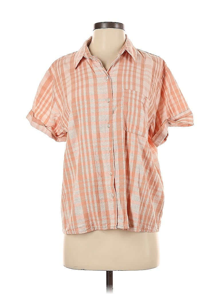 Pre-owned Universal Thread Short Sleeve Blouse In Orange