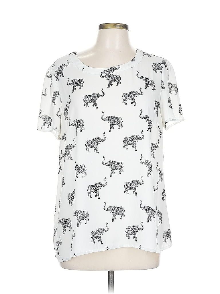 Pre-owned De Collection Short Sleeve Blouse In Silver