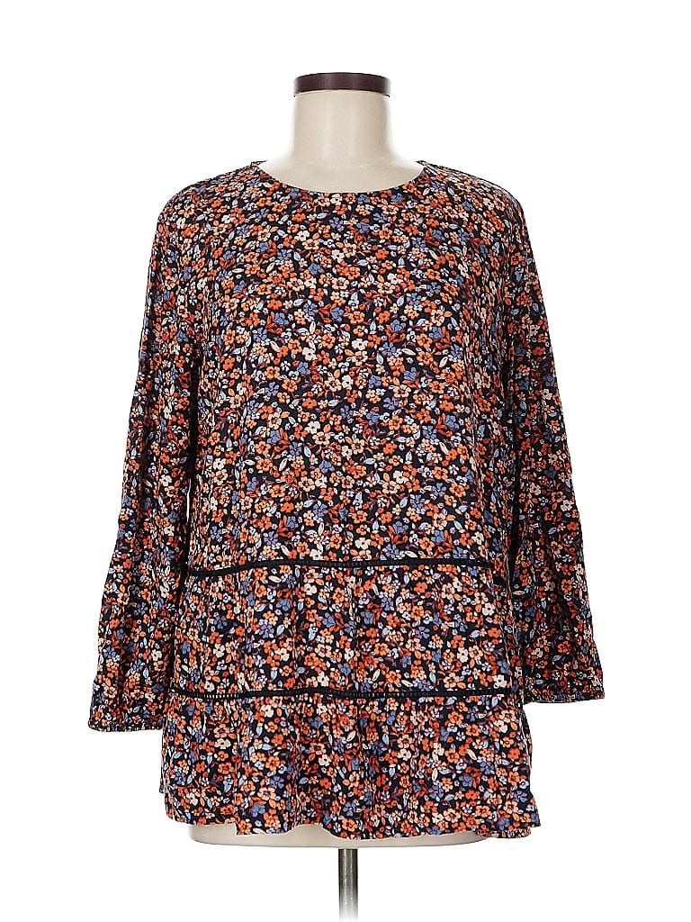 Pre-owned Jjill 3/4 Sleeve Blouse In Orange