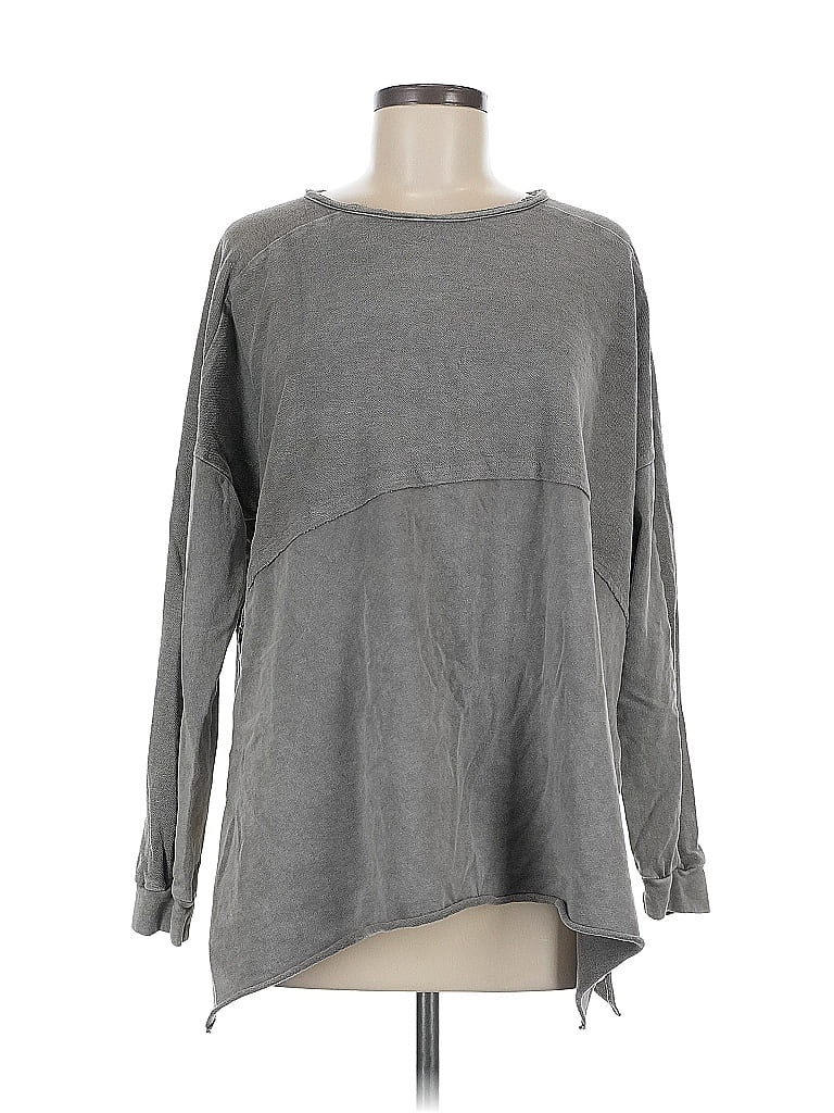 Easel 100% Cotton Gray Long Sleeve Top Size S - photo 1