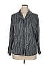 Lord & Taylor 100% Silk Houndstooth Gray Long Sleeve Silk Top Size 16 - photo 1