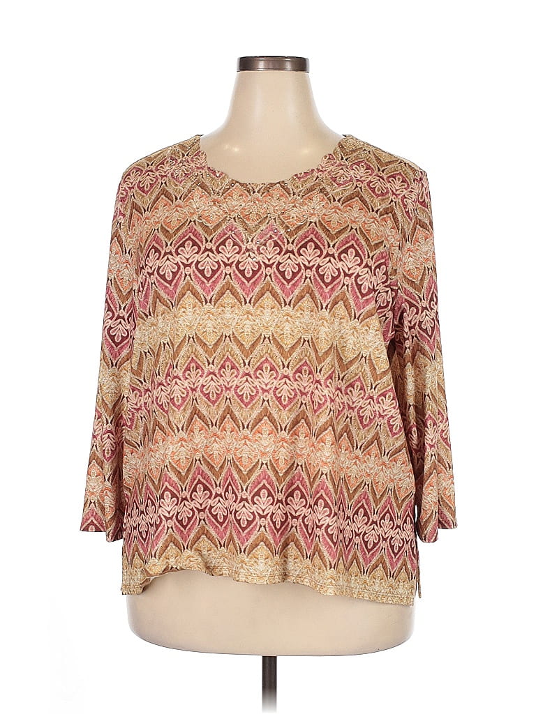 Alfred Dunner Tan 3/4 Sleeve Blouse Size 2X - photo 1