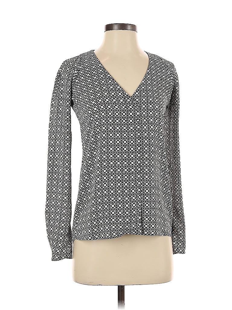 Pre-owned Bar Iii Long Sleeve Blouse In Gray