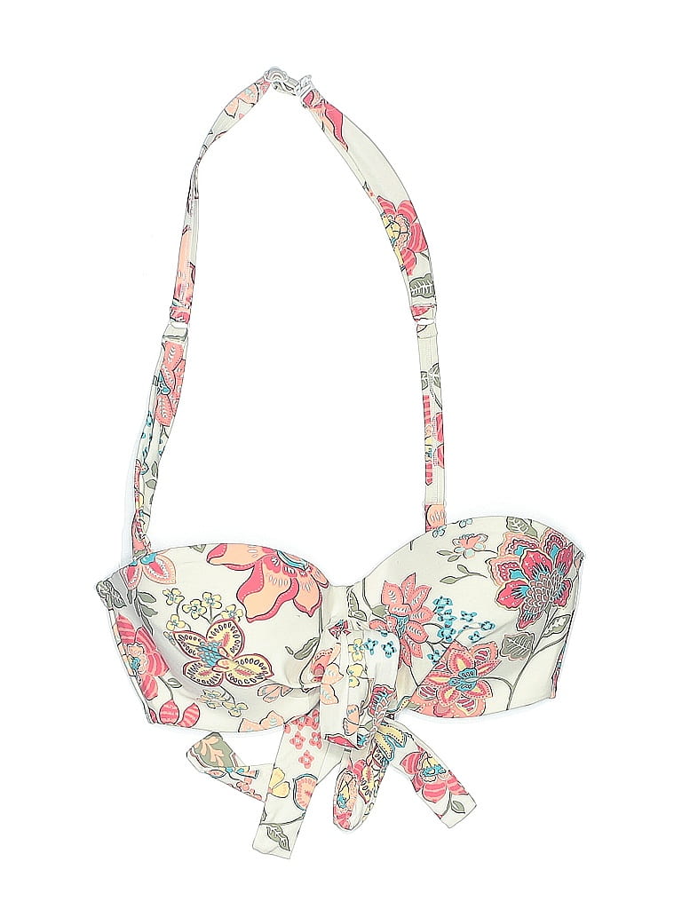 Pre-owned Coco Reef Swimsuit Top Ivory Paisley Pattern Swimwear In White