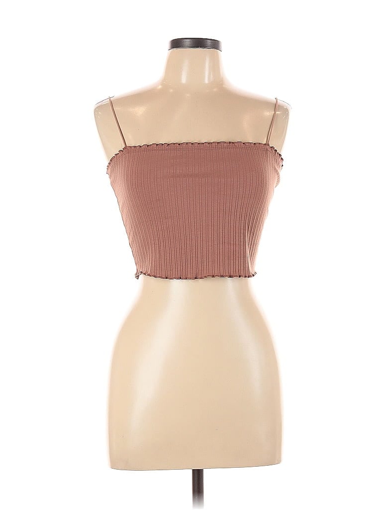 Pre-owned Bozzolo Sleeveless Top Brown Strapless Neckline Tops