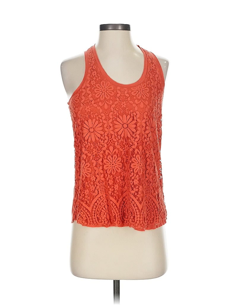 Pre-owned Mason & Belle Sleeveless Top Orange Halter Neckline Tops