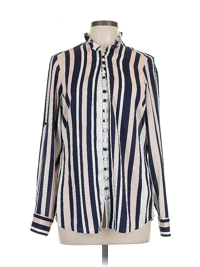 Pre-owned Express Long Sleeve Blouse In White