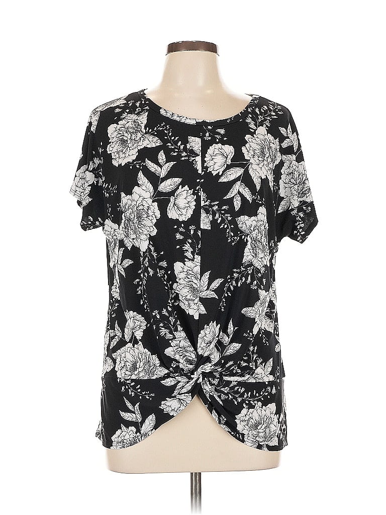 Pre-owned Inc International Concepts Short Sleeve T-shirt In Black