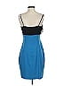 Black Halo 100% Silk Color Block Blue Cocktail Dress Size 4 - photo 3