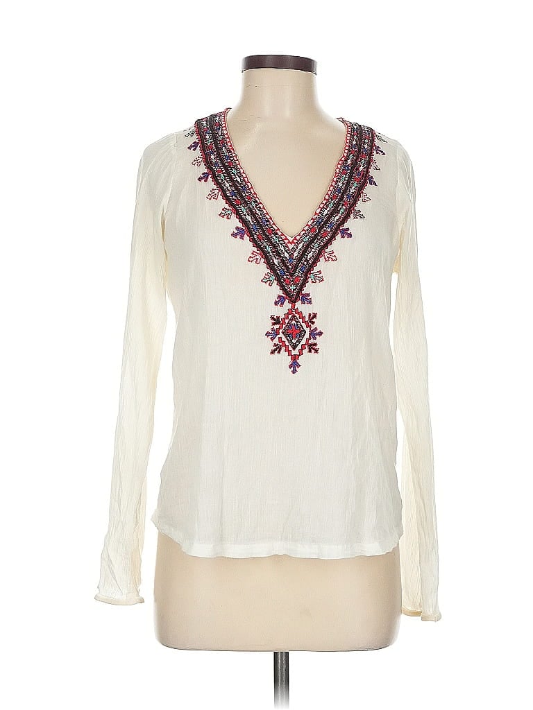 Pre-owned Twelfth Street By Cynthia Vincent Long Sleeve Blouse In White