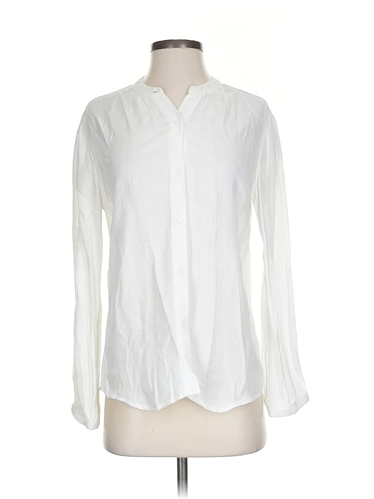 Pre-owned Rails Long Sleeve Blouse In White