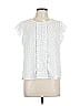 Mine 100% Polyester White Short Sleeve Blouse Size L - photo 1