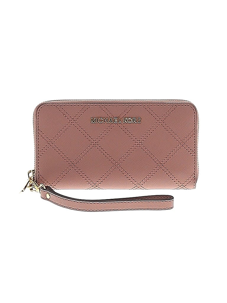 Pre-owned Michael Michael Kors Leather Wristlet In Brown