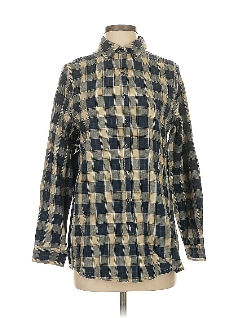 Pre-owned Soft Surroundings Long Sleeve Button Down Shirt In Gray