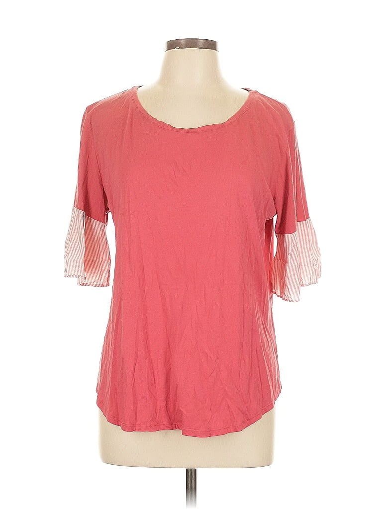 SOHO JEANS NEW YORK & COMPANY Pre-owned Short Sleeve T-shirt In Pink