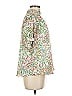 Sugar Lips 100% Polyester Floral Green Short Sleeve Blouse Size M - photo 4