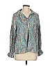 Jodifl 100% Polyester Paisley Teal 3/4 Sleeve Blouse Size M - photo 1