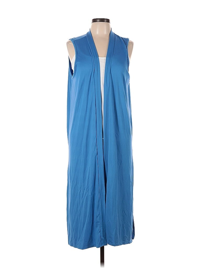 Pre-owned 24seven Comfort Apparel Cardigan Sweater In Blue