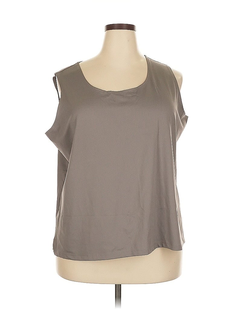 Susan Graver Gray Sleeveless Blouse Size 2X - photo 1