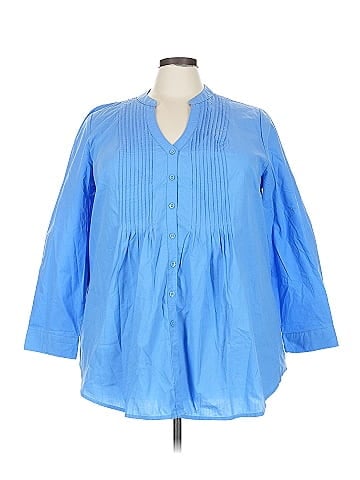 Woman Within 3/4 Sleeve Button-Down Shirt (view 1)