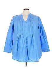 Woman Within 3/4 Sleeve Button Down Shirt