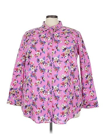 Woman Within Long Sleeve Button-Down Shirt (view 1)
