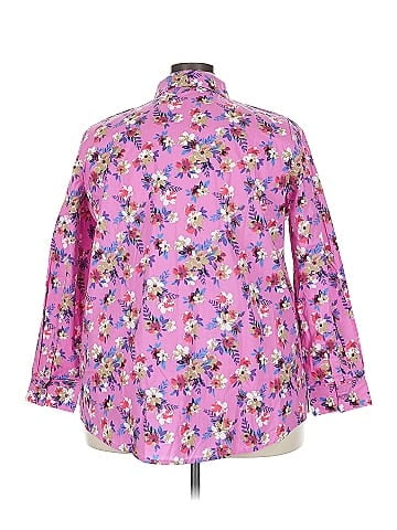 Woman Within Long Sleeve Button-Down Shirt (view 2)
