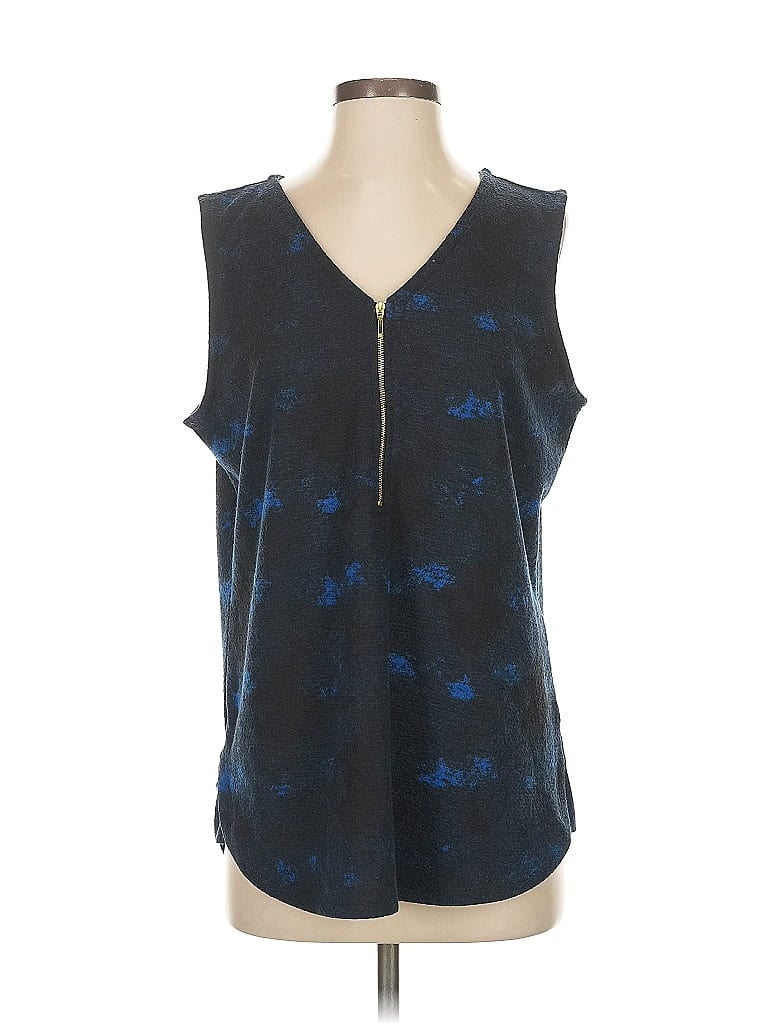 Pre-owned Lularoe Tank Top Blue Plunge Neckline Tops