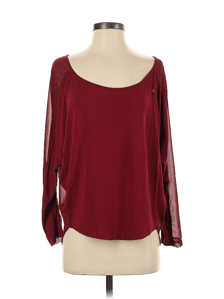Pre-owned Assorted Brands Long Sleeve Blouse In Burgundy