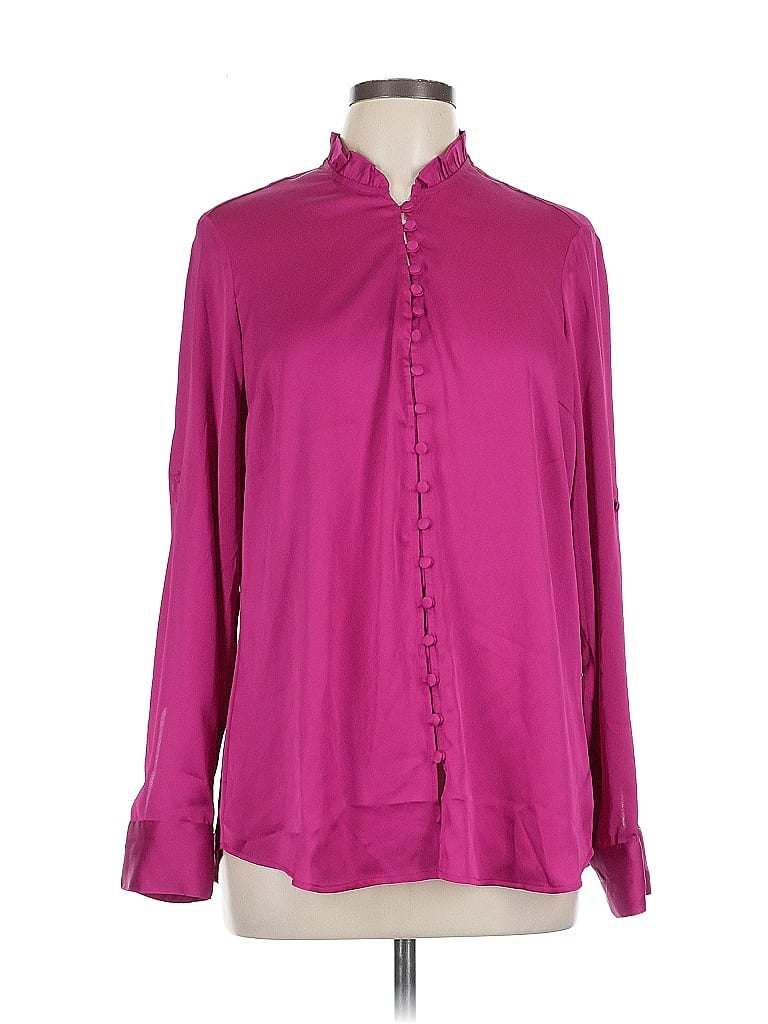Pre-owned Express Long Sleeve Blouse In Purple